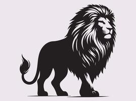 Lion Walking Activities Silhouette, Lion Power in Action Design vector