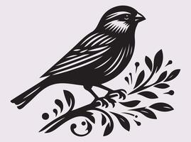 Beautiful Black Sparrow Silhouette, Perfect for Bird Art Enthusiasts vector