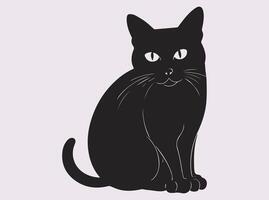 Sophisticated Black Cat Silhouette with a Smooth and Sleek Design vector