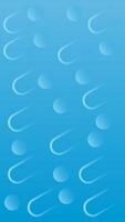 Gradient blue vertical background with raining geometric small objects. Minimal illustration. Suitable for wallpapers, presentations, web, etc. vector