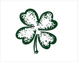 Green Clover set on white, Patricks Day, hand drawn illustrations. vector