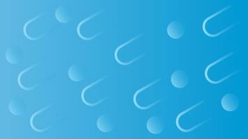 Gradient blue background with small geometric objects raining down. Minimal illustration. Suitable for wallpapers, presentations, web, etc. vector