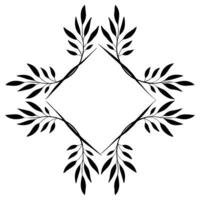 Black And White Graphic Design Leaf Pattern. vector