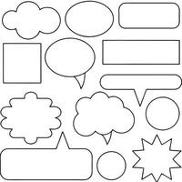 Comic Elements with Speech Bubbles and Thought Clouds. vector
