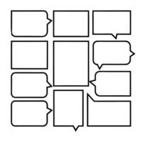 Comic Layout Design with Blank Speech Bubbles Template. vector