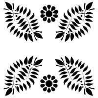 Black And White Graphic Design Leaf Pattern vector