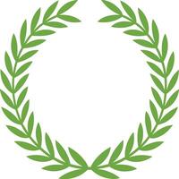 Laurel Wreath Green And White Symmetrical Silhouette. vector