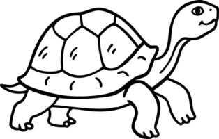 Illustration of Happy Turtle Outline for Coloring Books and Educational Materials vector