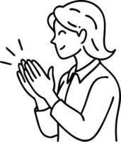 Smiling Person Clapping Hands for Applause Concepts and Illustrations vector