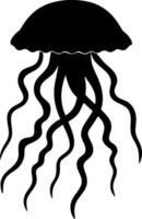 Black Jellyfish Silhouette for Marine Art and Design Projects vector