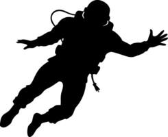 Silhouette of Astronaut in Space Illustration for Design and Educational Use vector