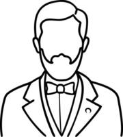 Elegant Gentleman Silhouette Line Art Illustration for Designs and Projects vector