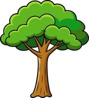 Lush Green Cartoon Tree Illustration for Nature and Environment Projects vector