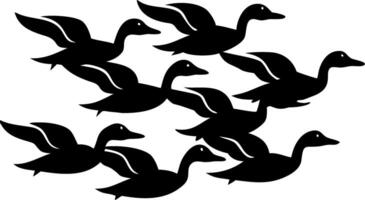 Silhouette Flying Ducks Illustration for Nature and Wildlife Design Projects vector