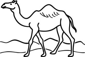 Minimalist Camel Outline Illustration for Decorative and Educational Use vector