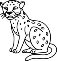 Cute Leopard Outline Illustration for Coloring Books and Tattoo Designs vector
