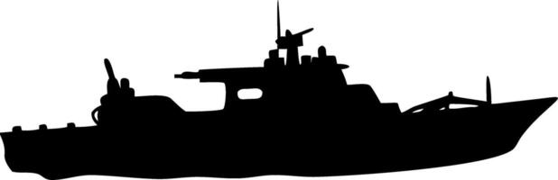 Silhouette of Military Battleship for Design Projects and Nautical Themes vector
