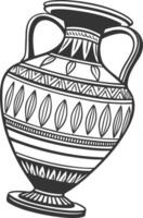 Ancient Greek Vase Illustration Black Outline Design for Art and Craft Projects vector