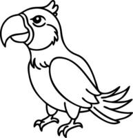 Parrot Outline Illustration for Coloring Books and Graphic Design Projects vector
