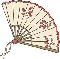 Elegant Decorative Handheld Fan Design for Craft Projects and Art vector