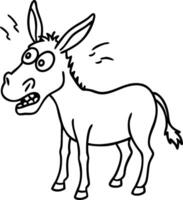 Surprised Donkey Cartoon Illustration for Fun Coloring Book Projects vector