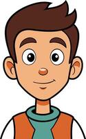 Cartoon Character Young Boy Smiling Art for Illustrations and Design Projects vector