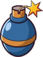 Cartoon Blue Bomb with Lit Fuse Perfect for Gamings and Illustrations vector