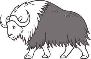 Majestic Musk Ox Illustration for Wildlife Art and Design Projects vector