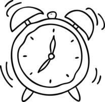 Vintage Alarm Clock Outline Illustration for Coloring Books and Design Projects vector