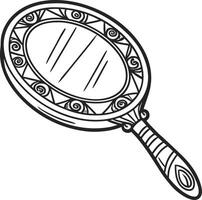 Ornate Hand Mirror Illustration for Decorative and Artistic Use vector