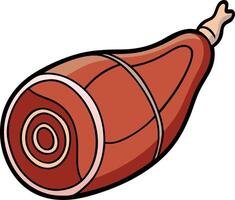 Illustration of Whole Ham with Bone for Culinary and Branding Design vector