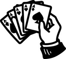 Hand Holding Playing Cards Illustration for Game Design and Art Projects vector