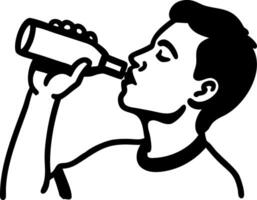 Illustration of Person Drinking from Bottle Ideal for Health and Lifestyle Designs vector