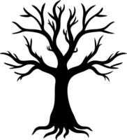 Silhouette of Leafless Tree for Creative Design in Tattoos and Art Projects vector