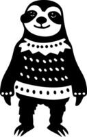 Whimsical Sloth in Cozy Sweater Art for Creative Design Projects vector
