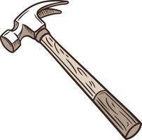 Illustration of Classic Wooden Hammer for Construction and DIY Projects vector