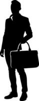 Business Professional Silhouette with Briefcase Illustration vector