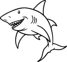 Smiling Shark Illustration for Kids Books and Coloring Pages vector