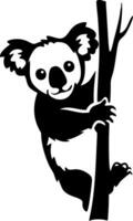 Koala Climbing Tree Silhouette Design for Wall Art and Craft Projects vector