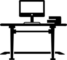 Illustration of Office Desk with Computer for Workspace and Design Projects vector