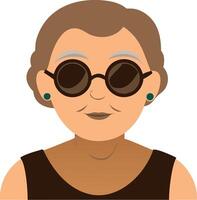 Stylish Elderly Woman Wearing Sunglasses Illustration for Fashion and Design Projects vector