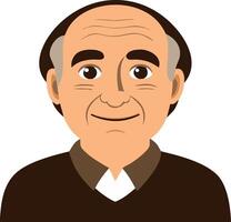 Elderly Man Smiling Cartoon Portrait Illustration for Avatar and Graphic Design vector
