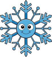 Cute Smiling Snowflake Illustration for Winter Crafts and Decorations vector