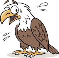 Cartoon Bald Eagle Looking Surprised for Educational and Decorative Use vector