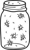 Illustration of Bugs in Jar for Coloring Book and Educational Use vector
