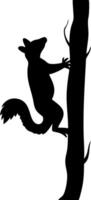 Squirrel Silhouette Climbing Tree Illustration for Nature Projects vector