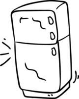 Black and White Illustration of Retro Refrigerator with Vibrating Effect for Design Use vector