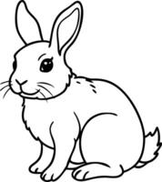 Cute Bunny Illustration for Coloring Books and Design Projects vector