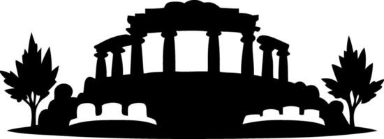 Ancient Greek Ruins Silhouette Art for Illustrations and Graphic Design vector