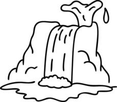 Illustration of Simple Waterfall Outline for Coloring Books and Designs vector
